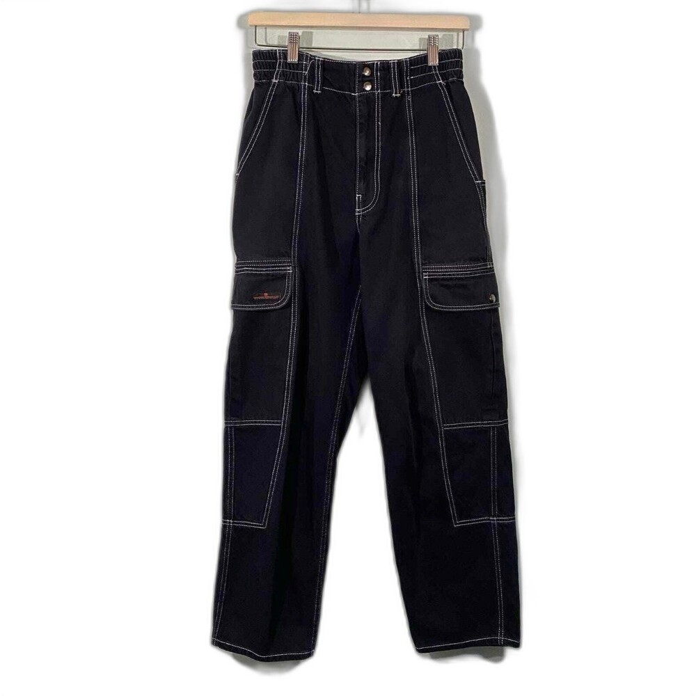 BDG Urban Outfitters Women's Black Skate Relaxed Fit Y2K Cargo Jeans